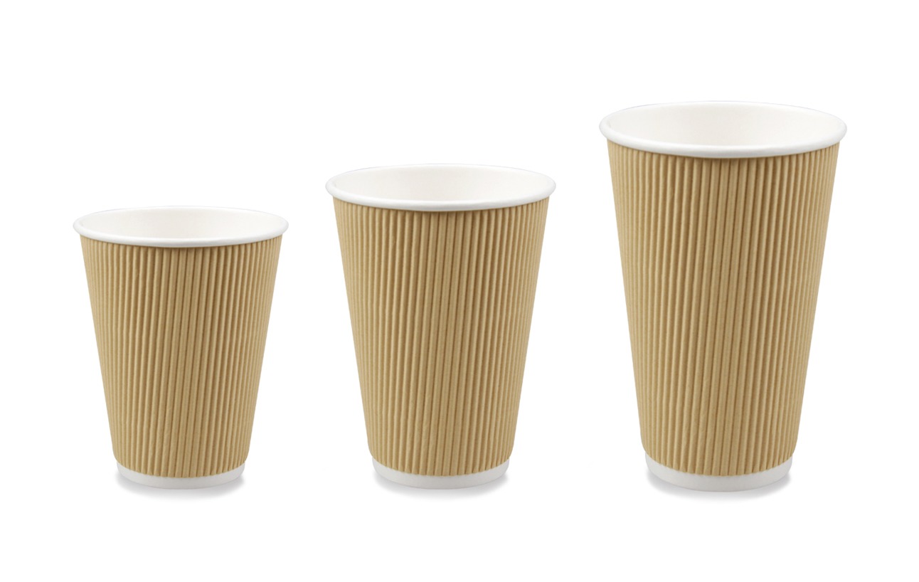 Ripple Kraft Paper Coffee Cups – TRIECOPACK